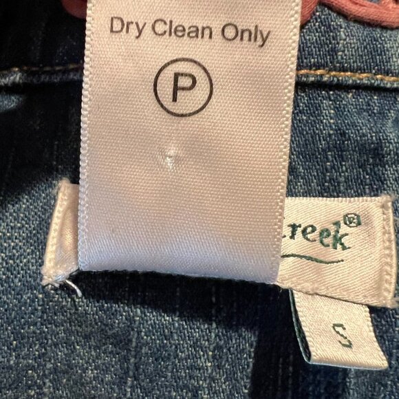 Coldwater Creek Soutache Rose Pink Floral Embroidered Jean Jacket, Size Small - Picture 13 of 14